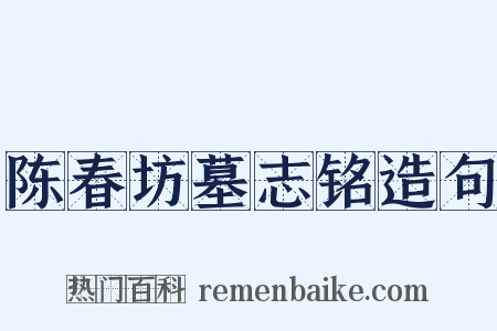 陈春坊墓志铭造句是什么意思的图片